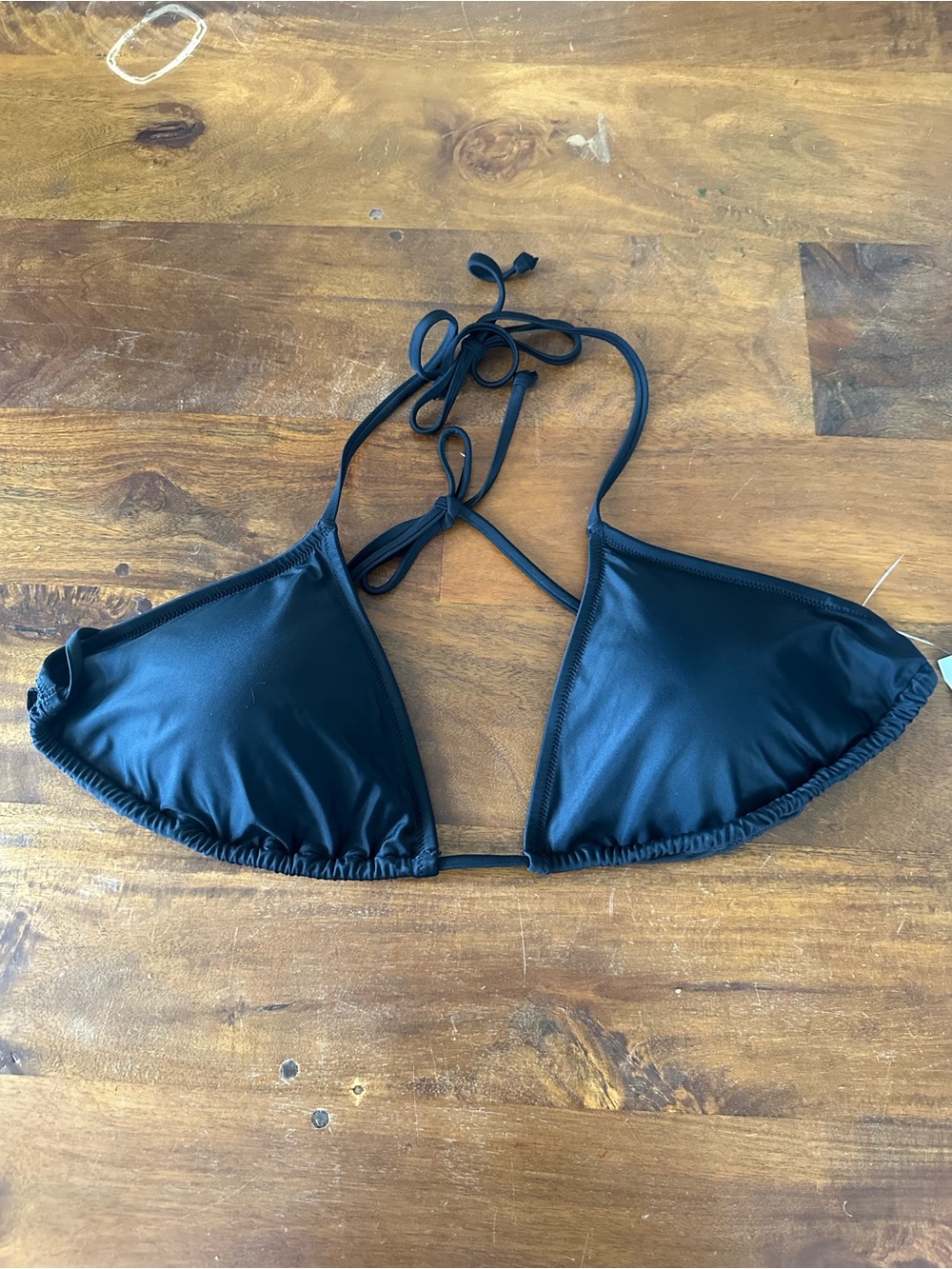 J. Crew black string triangle bikini top adjustable halter size 3X NWT BC111